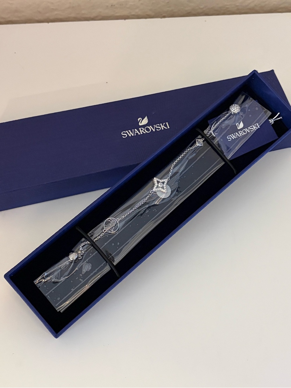 Swarovski Remix Collection Strand Star Bracelet Crystal Rhodium 5365752 Size M